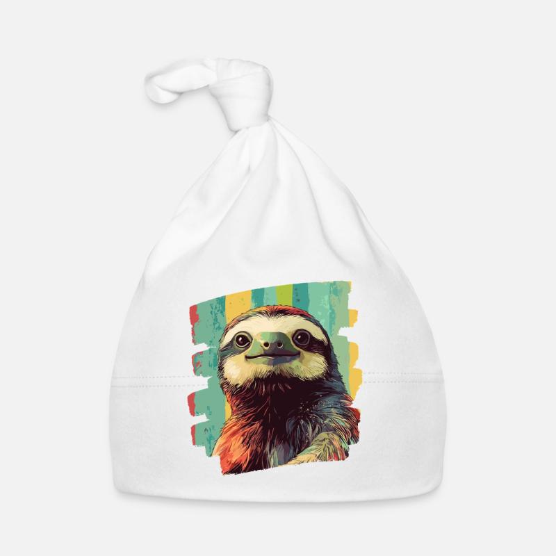 Sloth Retro Organic Baby Cap