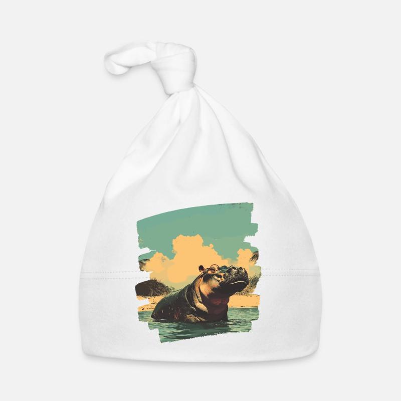 Nilpferd Retro Baby Bio-Mütze