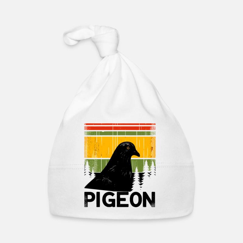 Pigeon Retro Forest Birdwatching Bird Birder Organic Baby Cap