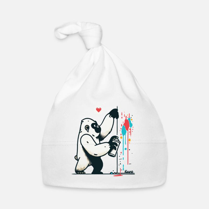 Graffiti gorilla with spray can - Organic Baby Cap - white