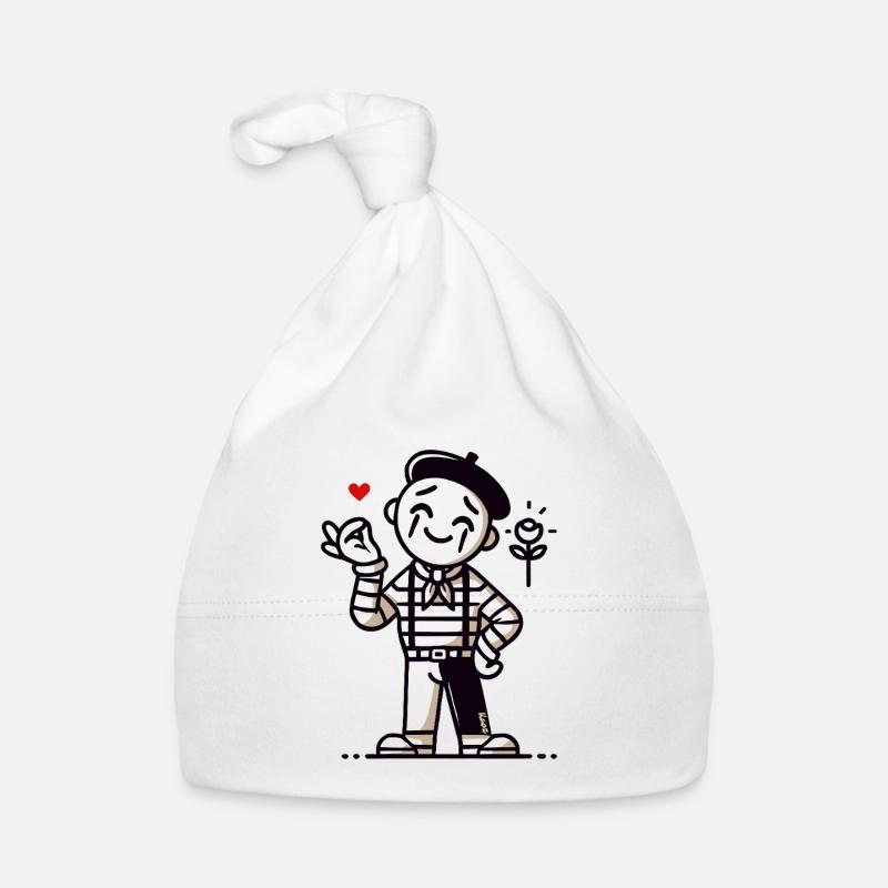 Mime français joyeux - Bonnet bio Bébé - blanc