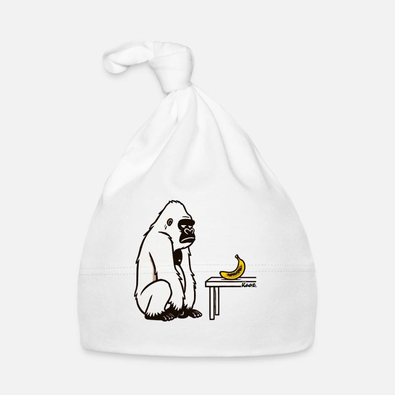 Bananen oder nicht? Gorilla mit Banane Baby Bio-Mütze