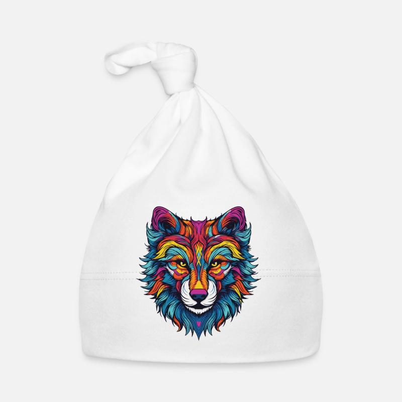 Wolf Portrait Baby Bio-Mütze