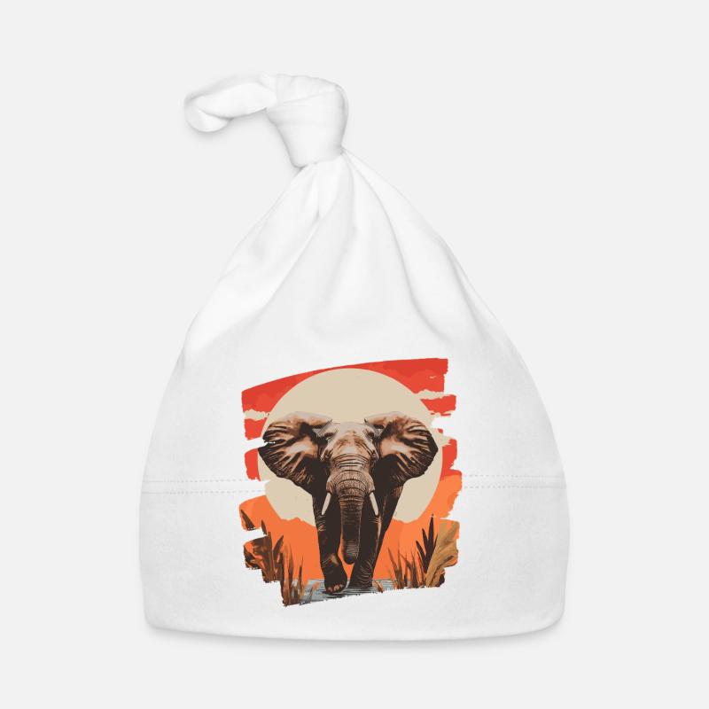 Elephant Retro Organic Baby Cap