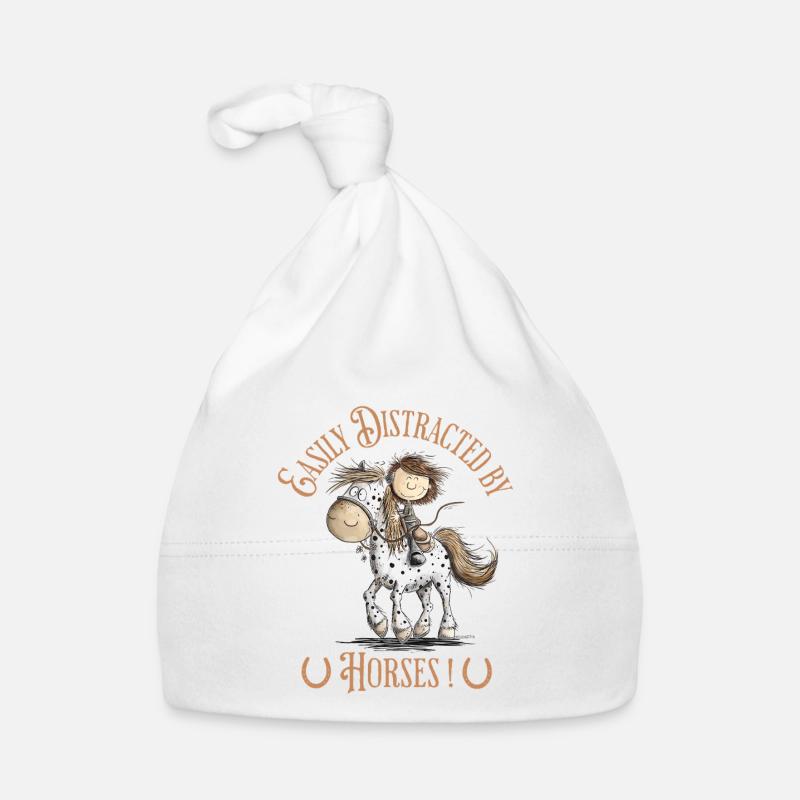 Cheval drôle avec cavalier et chevaux disant Bonnet bio Bébé