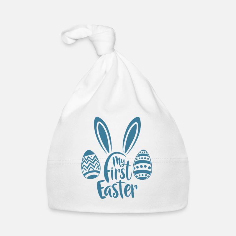 My first Easter - Easter - Baby blue Organic Baby Cap
