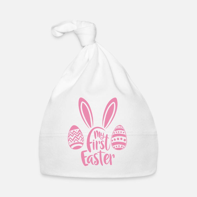 My first Easter - Easter - Baby pink Organic Baby Cap