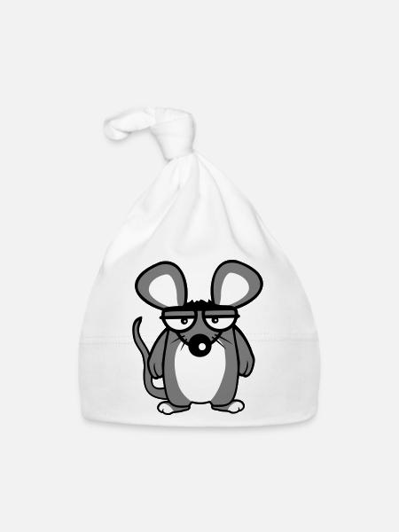 Mouse looks angry angry frustrated angry aggressive - Organic Baby Cap - white - Front