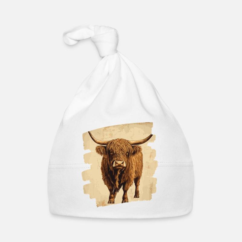 Bovins écossais des Highlands Bonnet bio Bébé
