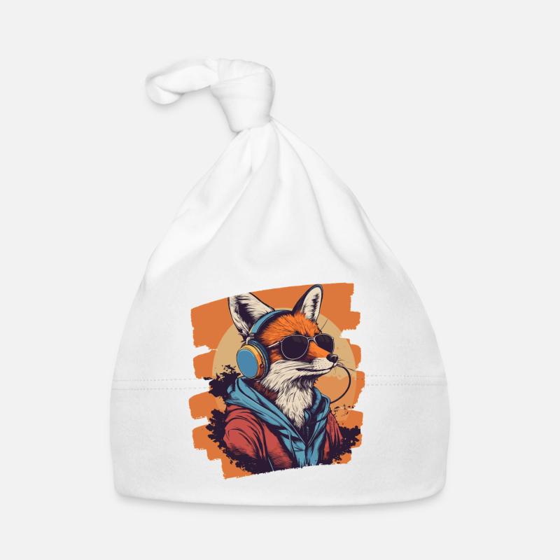 Fox Headphones Organic Baby Cap
