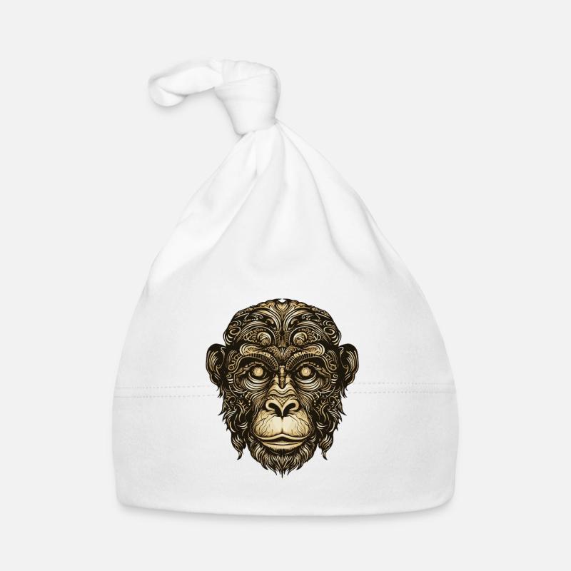 Affe Porträt Baby Bio-Mütze