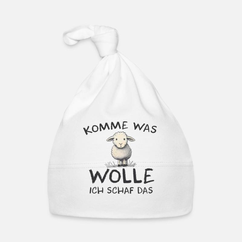 Komme was wolle ich Schaf das Schaf Wolle Baby Bio-Mütze