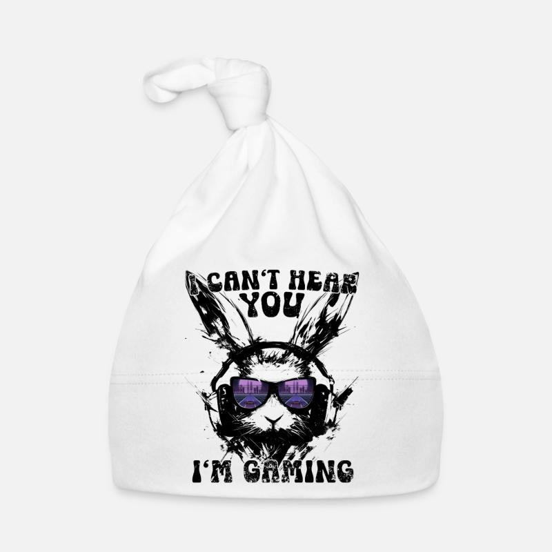 Je ne t’entends pas, je joue à la synthwave rétro Bunny Bonnet bio Bébé