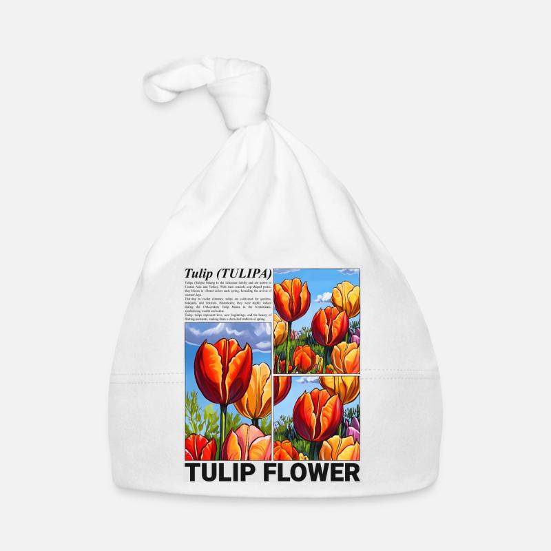 Tulip Flower Nature Spring Botanical Gift Organic Baby Cap