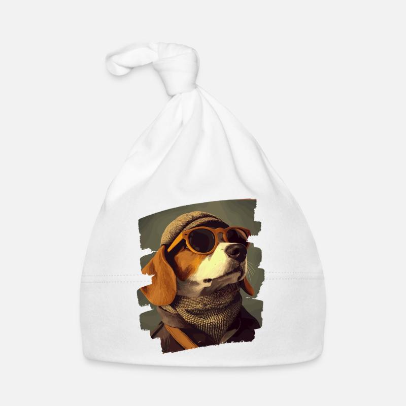Beagle - Baby Bio-Mütze - Weiß