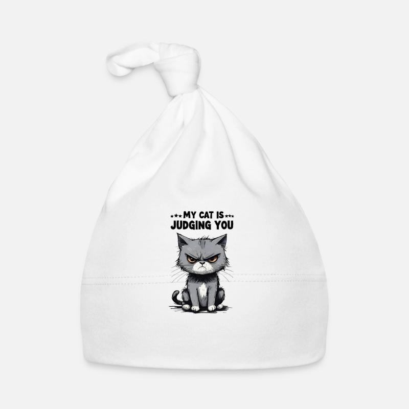 My Cat Is Judging You: Grumpy Tabby Organic Baby Cap