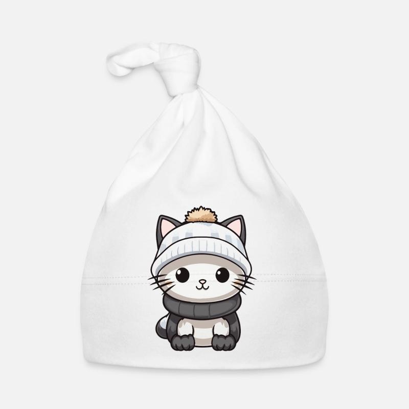 Katze Winter Tier Baby Comic Baby Bio-Mütze