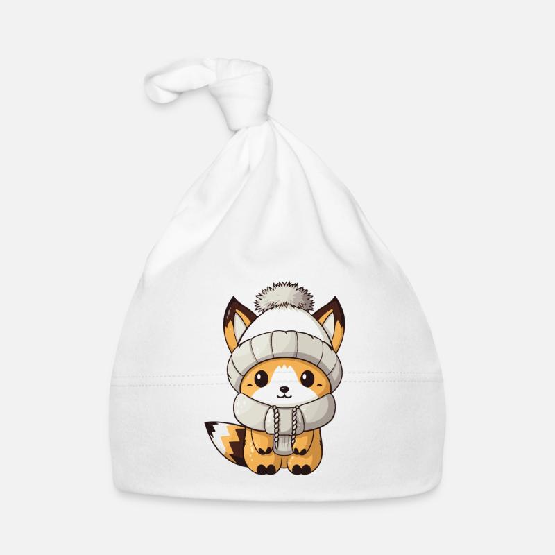 Fuchs Winter Tier Baby Comic Baby Bio-Mütze