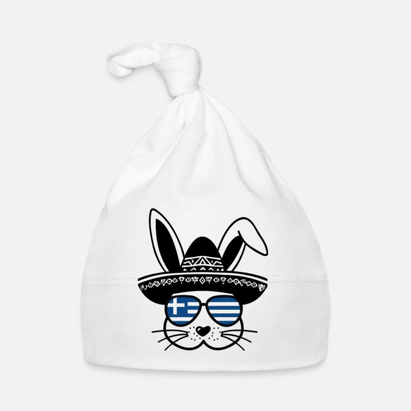 Lapin de Pâques grec avec lunettes de soleil et Bonnet bio Bébé