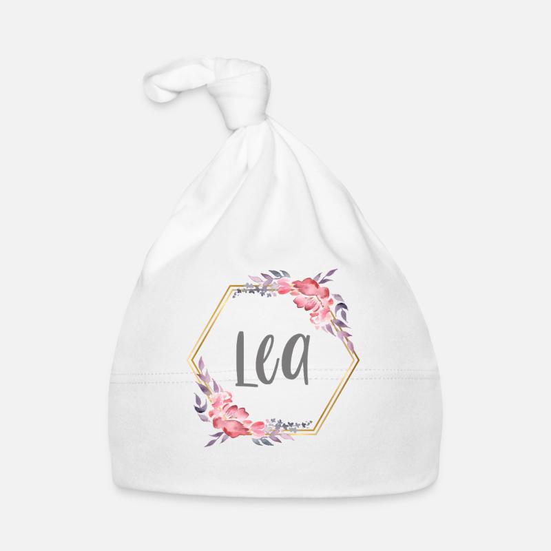 Lea Mädchen Name personalisiertes Geschenk Baby Bio-Mütze