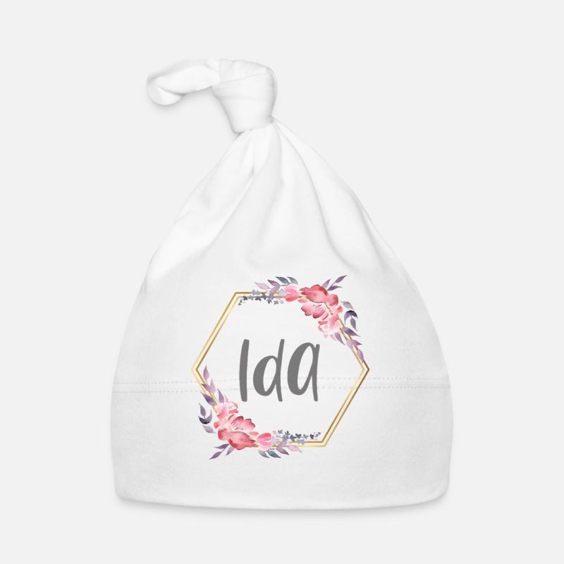Ida Mädchen Name personalisiertes Geschenk Baby Bio-Mütze