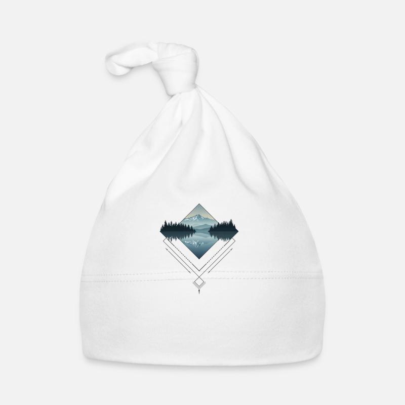 Mountain Lake Diamond Geometry Organic Baby Cap