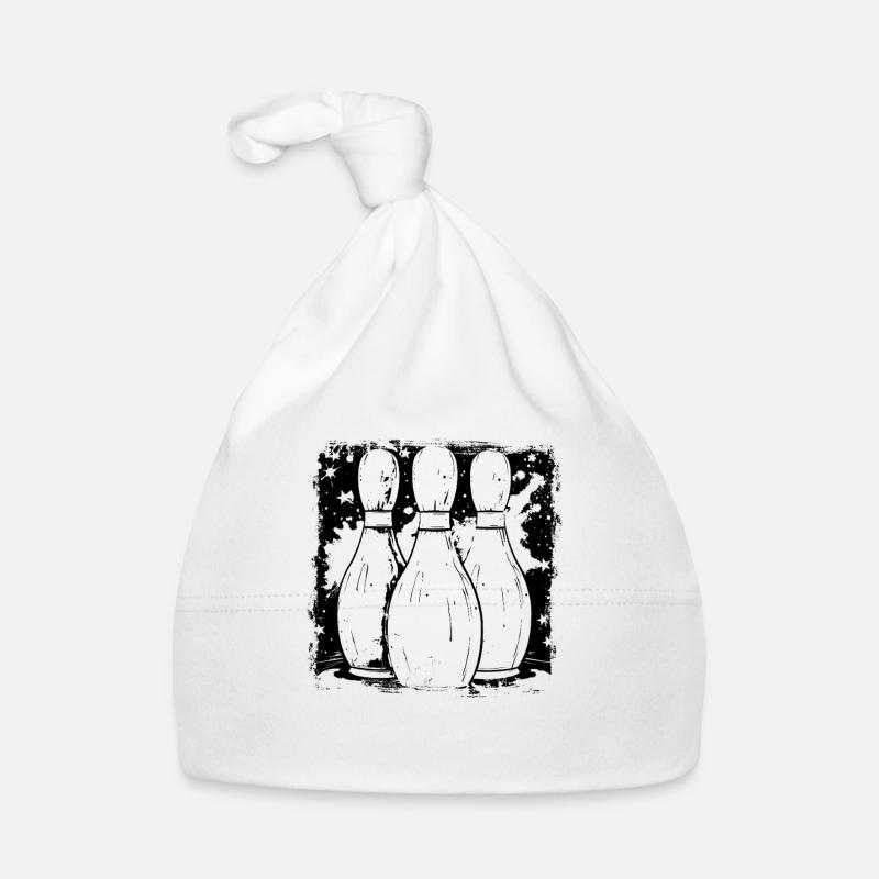 Bowling Pins Drawing Organic Baby Cap