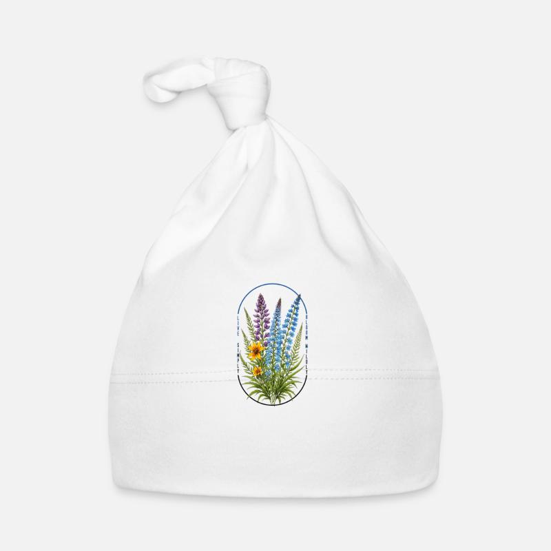 Lebe einfach, blühe wild blumig Baby Bio-Mütze