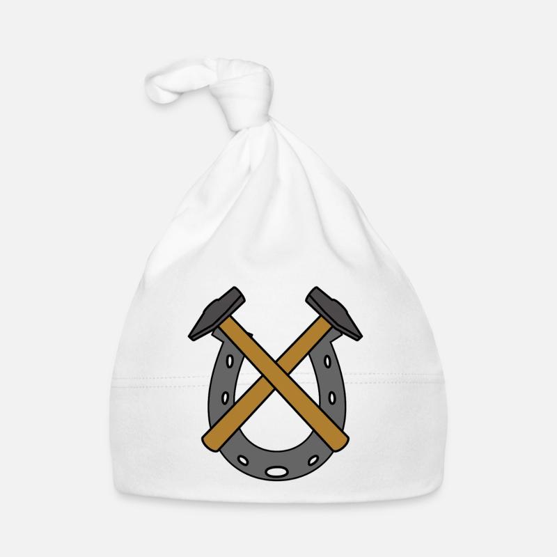 Horseshoe Hammer Blacksmith Professions Organic Baby Cap
