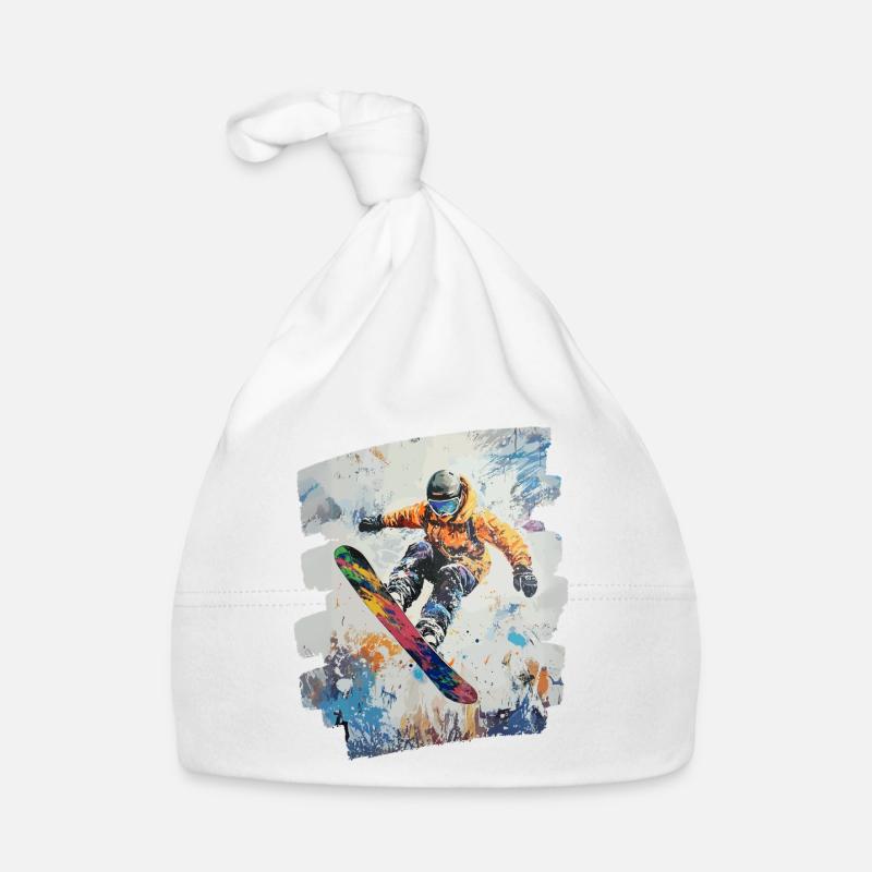 Snowboarder Pulverschnee Baby Bio-Mütze