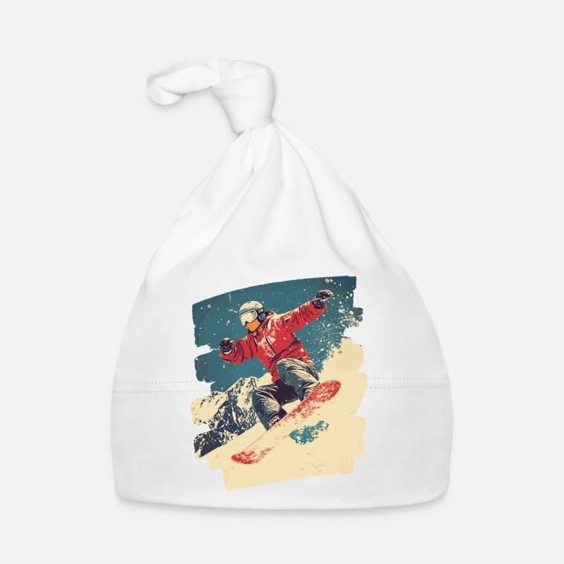 Snowboarder Pulverschnee Baby Bio-Mütze