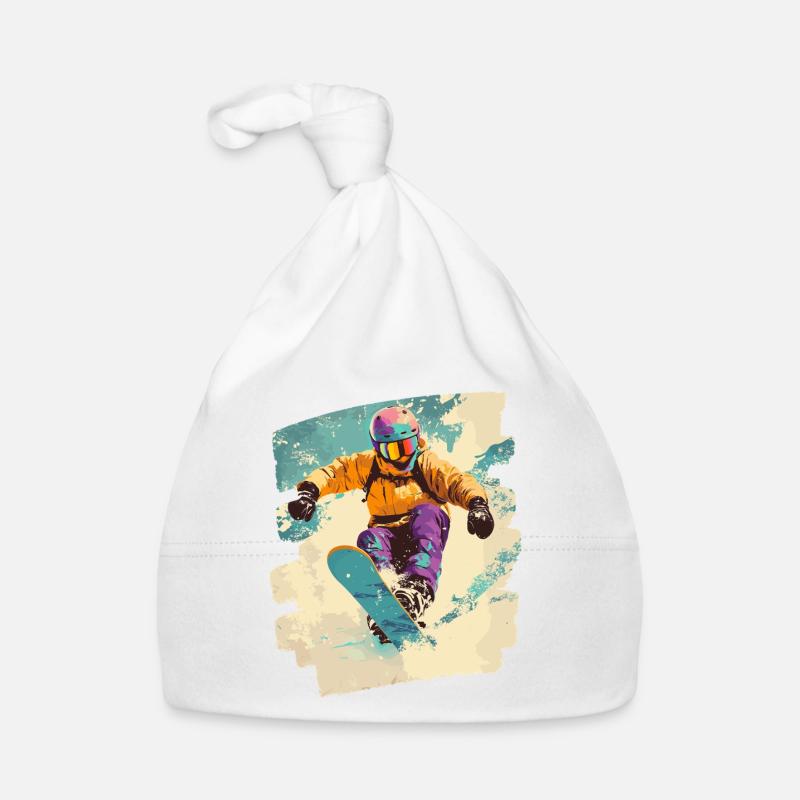Snowboarder poudreuse Bonnet bio Bébé