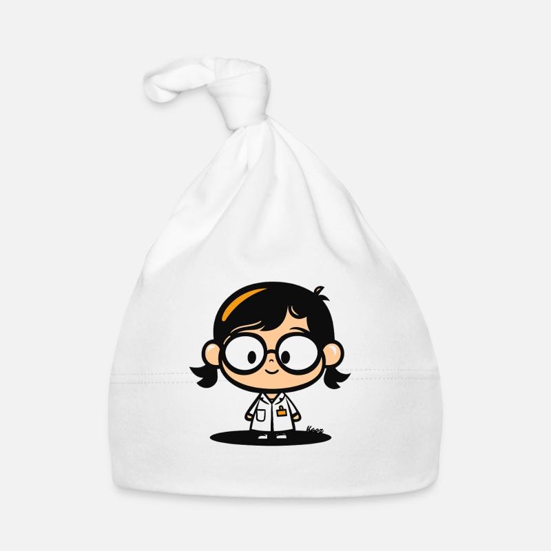 Cute Scientist – Lab Coat & Glasses Organic Baby Cap