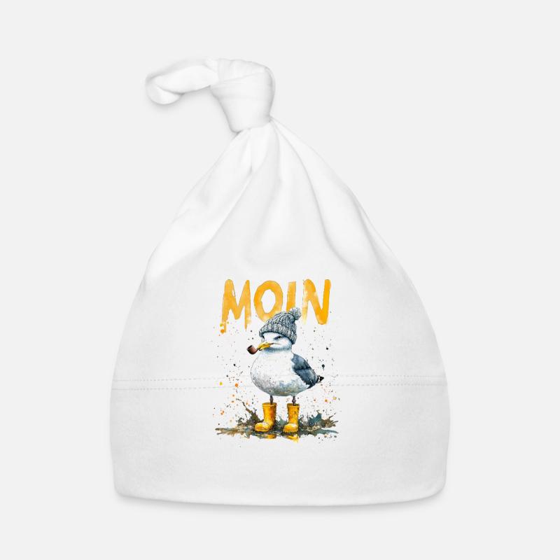 Seemann Möwe im Wattenmeer mit Moin Baby Bio-Mütze