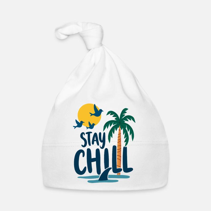 Stay Chill Tropical Relaxation Summer Vacation Organic Baby Cap