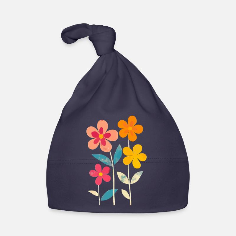 Matisse inspiriert: Retro Blumenmuster Blümchen Baby Bio-Mütze