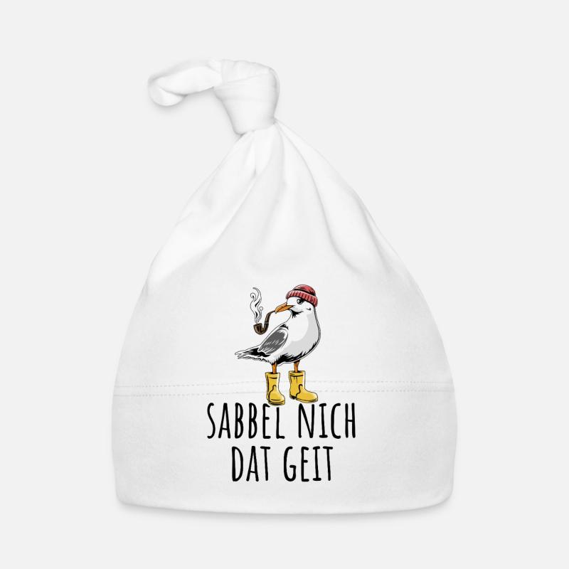Möwe - Sabbel nich dat geit - Nordsee - Geschenk Baby Bio-Mütze
