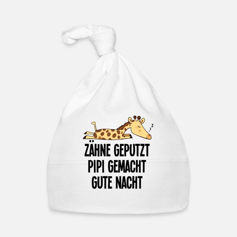 Giraffe Good Night Funny Teeth Brushed Gift Organic Baby Cap