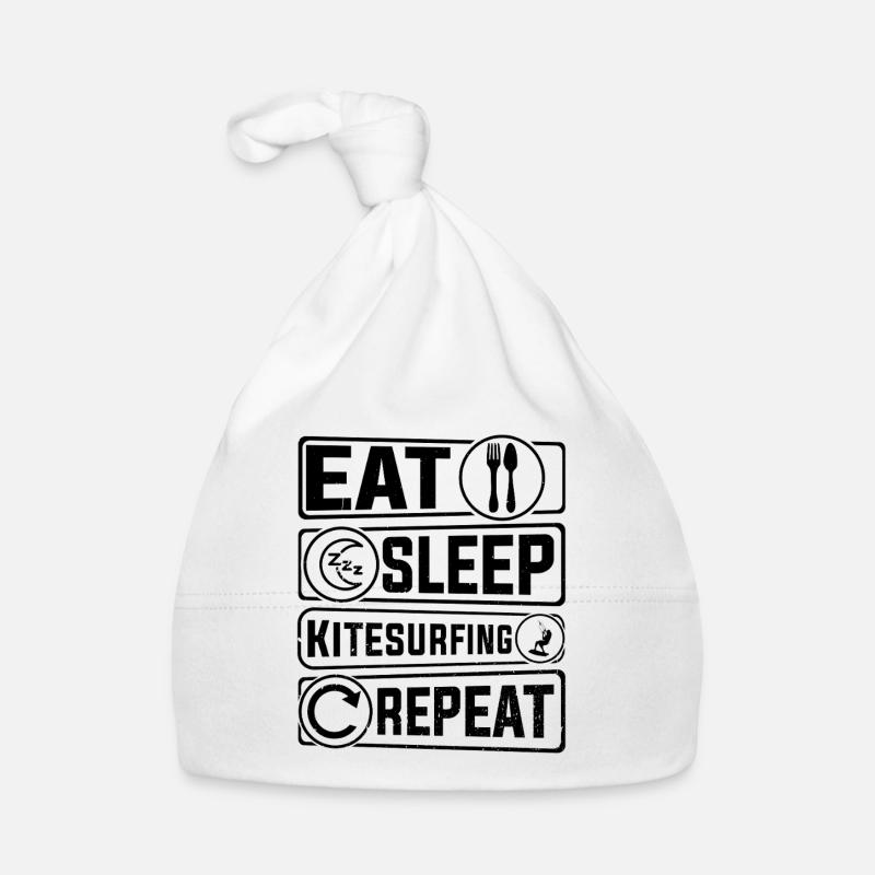 Eat Sleep Kitesurfing Repeat - Kiteboarding Baby Bio-Mütze