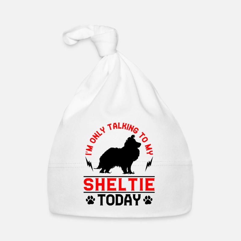 Shetland Sheepdog British Speech Only with Sheltie Organic Baby Cap