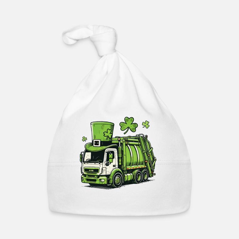 Camion de la Saint-Patrick avec trèfle et chapeau Bonnet bio Bébé