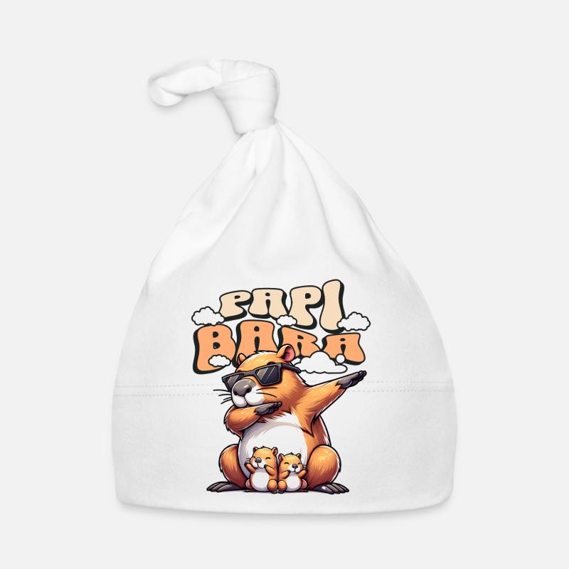 Papibara Capybara Vater Papa Baby Bio-Mütze