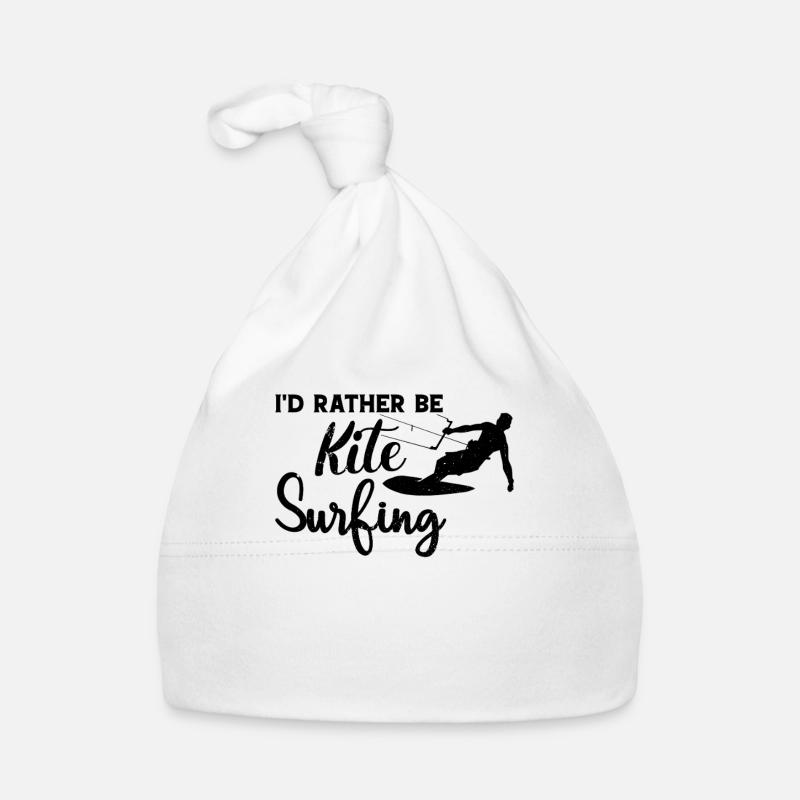 I'd Rather be Kitesurfing - Kiteboarding Lover - Baby Bio-Mütze - Weiß