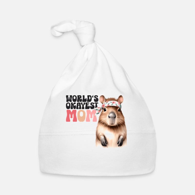 Worlds Okayest Mom Capybara Lustig Mama Mutter Baby Bio-Mütze