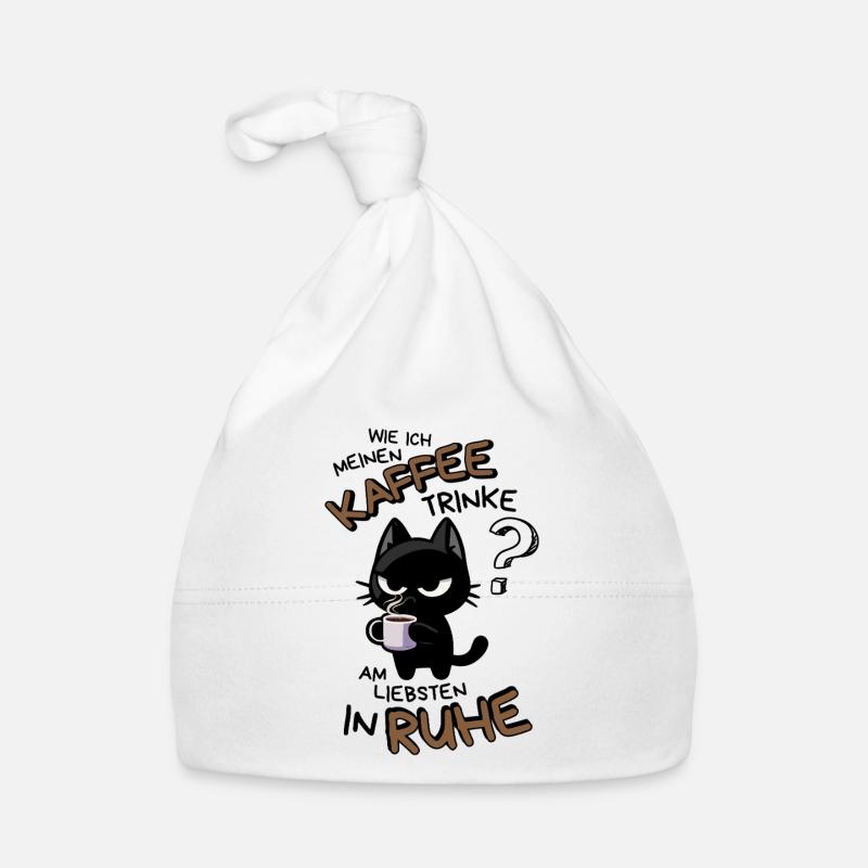 Kaffee und Ruhe – schwarze Katze am Limit Baby Bio-Mütze
