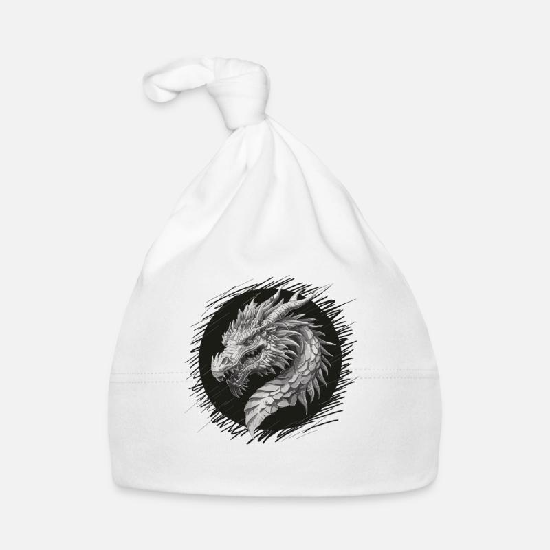 Tête de dragon en point de mire Bonnet bio Bébé