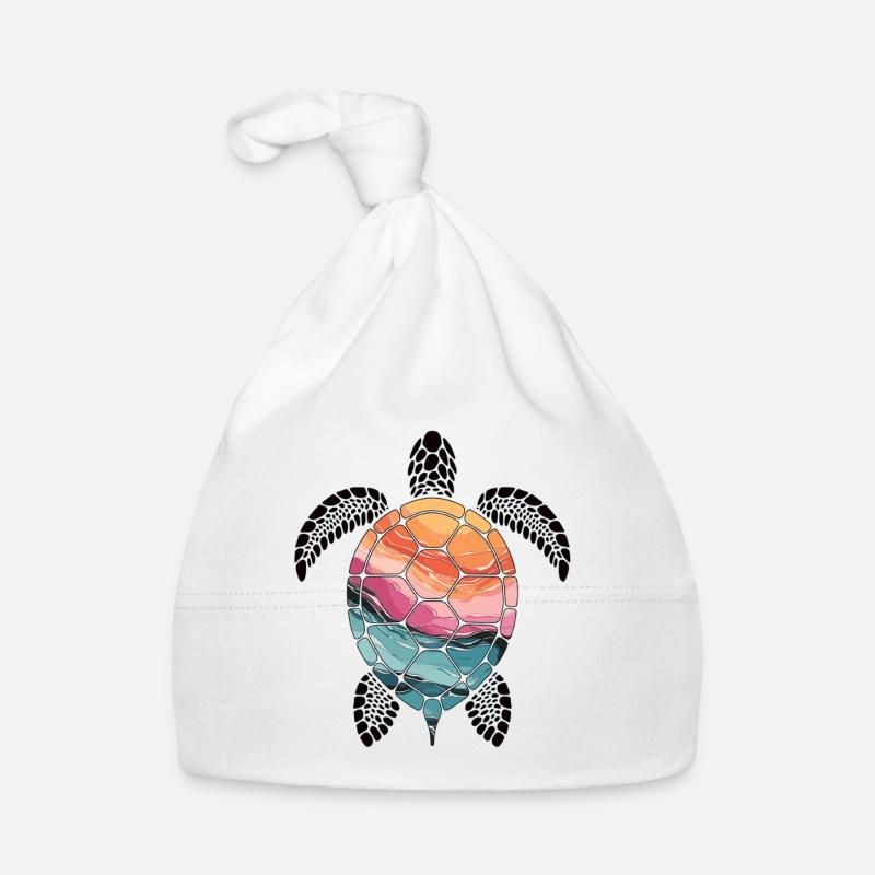 Turtle with Waves - Colors of the Ocean Organic Baby Cap