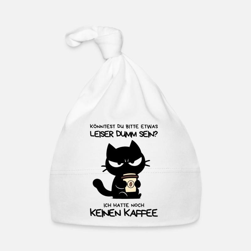 Kaffee. Jetzt. Sofort. – Grumpy Style mit Koffein - Baby Bio-Mütze - Weiß