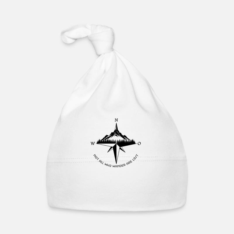 Wander Compass Mountain Zitat Baby Bio-Mütze