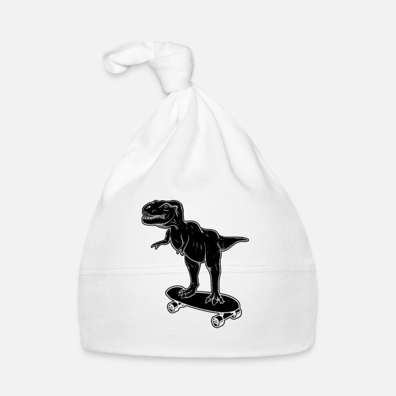 Dinosaur Skateboarding Dinosaur Baby Bio-Mütze